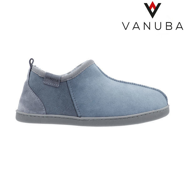 chaussons mouton bottines basses peau de mouton fourrure naturelle merinos femme homme gris bleu clair