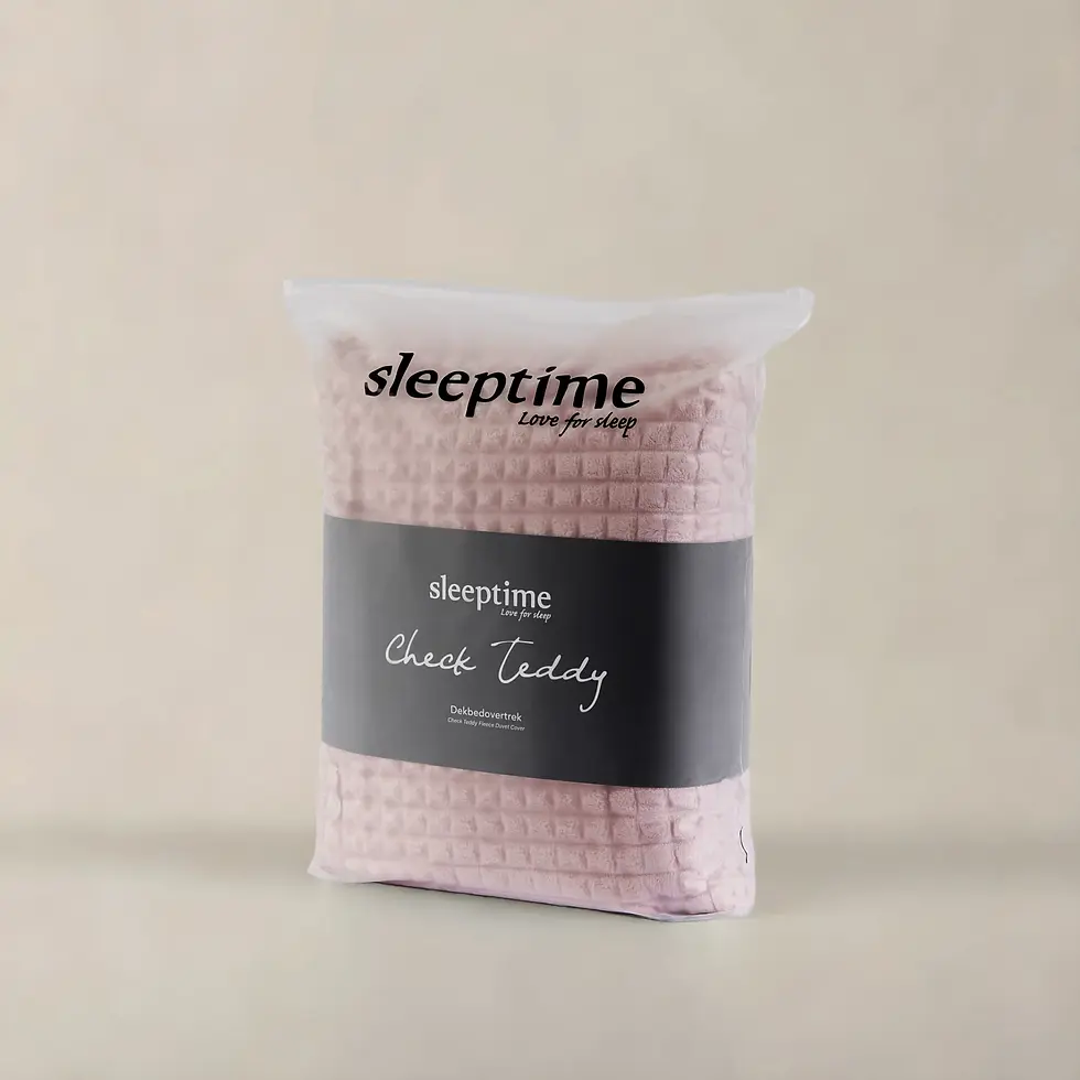 Miniatura: Ensemble literie rose pâle CHECK TEDDY, sleeptime