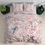 Miniature : Parure de lit coton, motif sakura rose et colibris