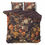 Miniatura: Parure de lit coton marron, fleurs vintage, ensemble 2 ou 3 pcs