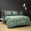 Thumbnail: parure de lit,housse de couette,140x220,200x220,240x220,taie d'oreiller 60x70,coton,velours,vert fonce,émeraude