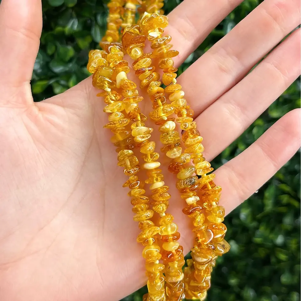 Miniaturbild: collier ambre baltique bebe enfant chips polis miel jaune porte-bonheur anti-douleur dentaires