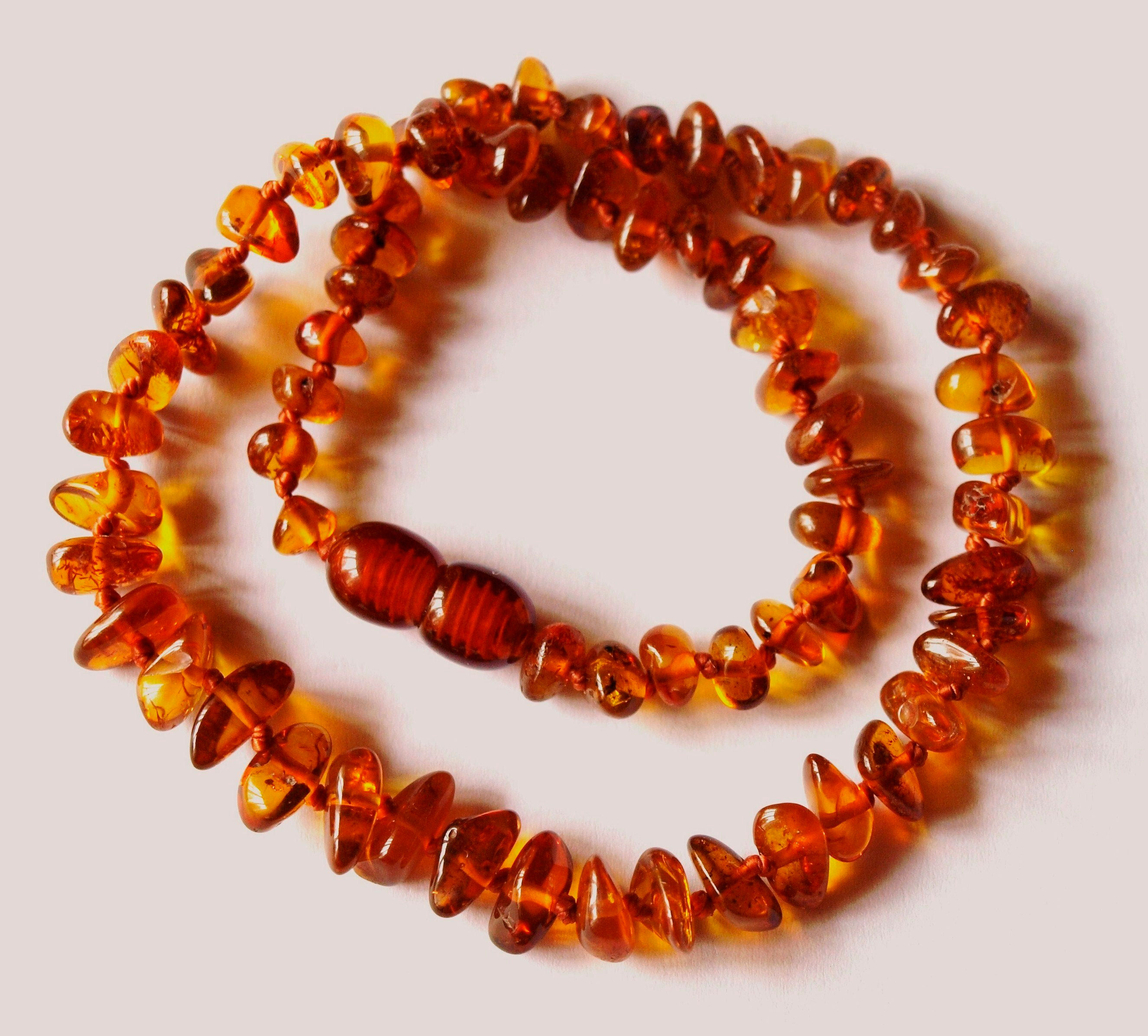 Collier ambre bébé cognac, INKA