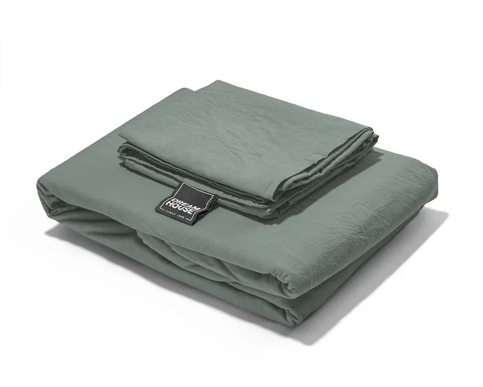 Miniature : Parure de lit-Housse de couette-135x200-140x220-200x220-240x220-Taie d'oreiller-60x70-Coton-Oliv-Vert