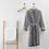 Miniatura: peignoir robe de chambre longue chaude coton naturel 400 g/m² gris unisex femme hommes