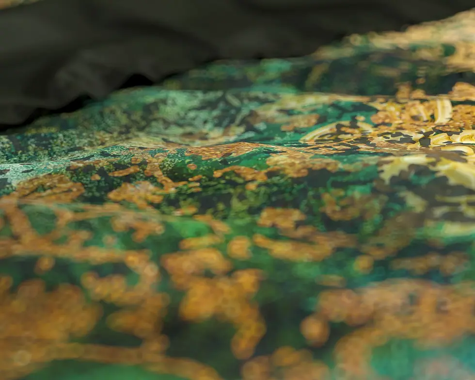 Miniaturbild: "VENNI" Parure de lit 100% Coton Vert Jaune Vintage Made in Europe