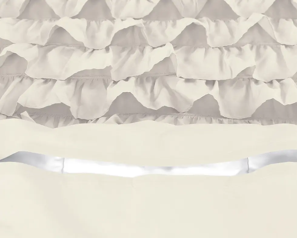 Miniature : parure de lit,housse de couette,140x220,200x220,240x220,Taie d'oreiller 60x70,Coton,crème,volants froufrou