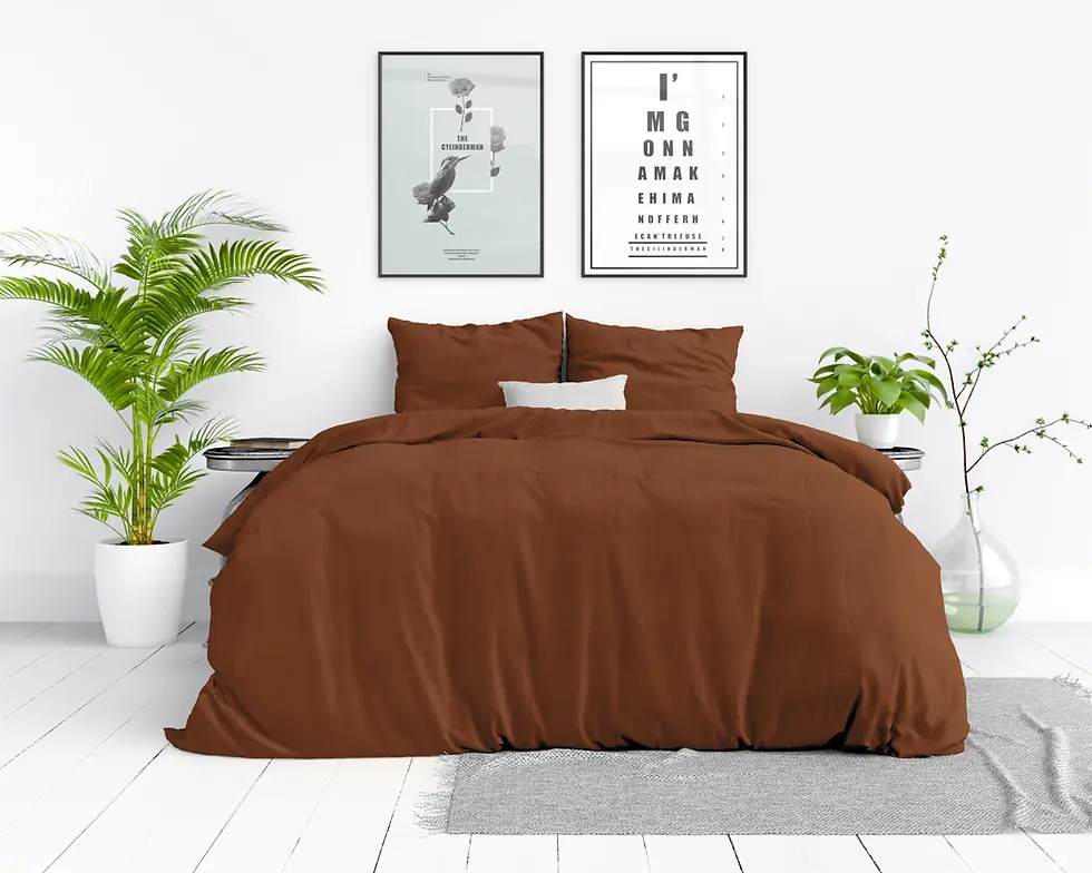 Miniatura: Parure de lit,Housse de couette,140x220,200x220,240x220,Taie d'oreiller 60x70,Coton,Marron,Brun