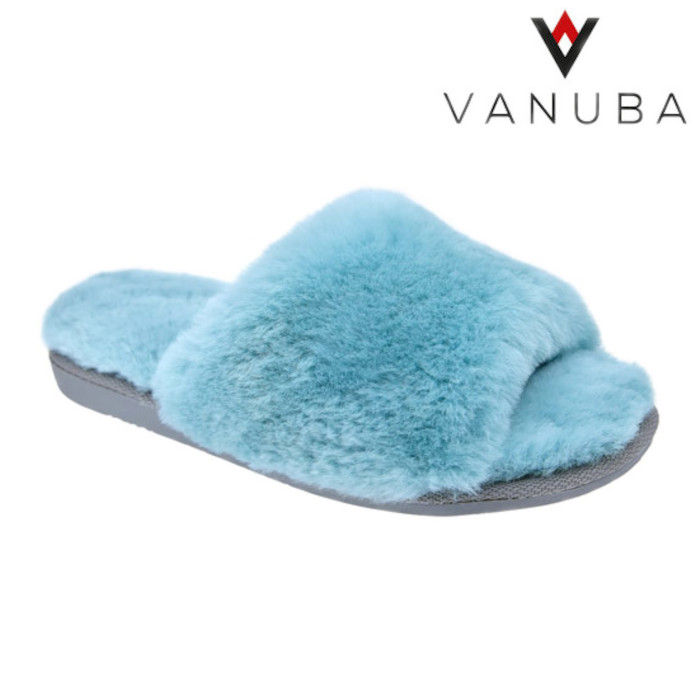 chaussons mules pantoufles peau de mouton fourrure naturelle merinos extra chaude femme turquoise bleu