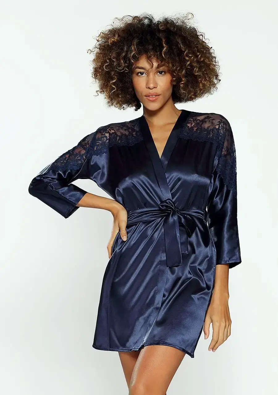 Miniatura: peignoir robe de chambre avec ceintures haute de gamme pour femme