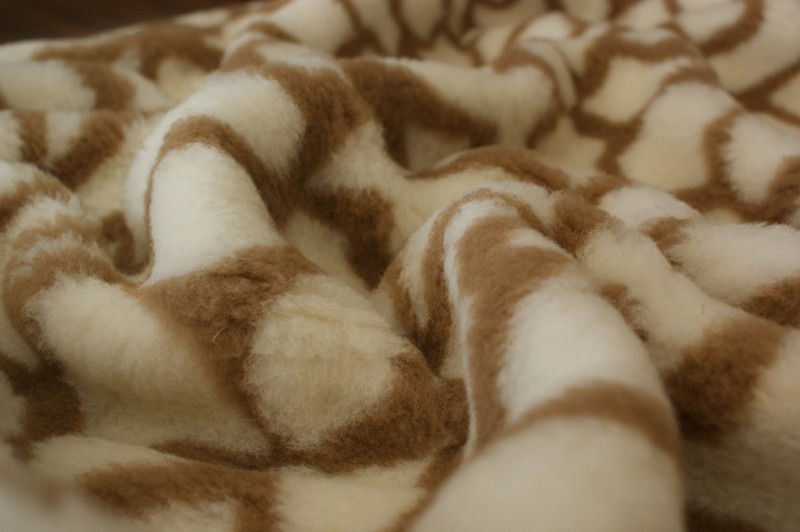 Miniature : Couverture Couette Plaid 100% Laine de Mouton Mérinos Extra Chaude Crème