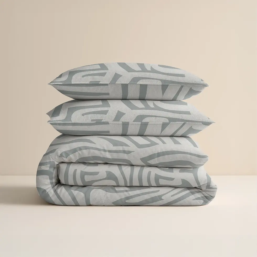 Miniature : Parure de lit Flanelle Chaude Housse de couette Hiver 140x220, 200x220,240x220 Taie oreiller Flanelle Coton Gris Abstrait