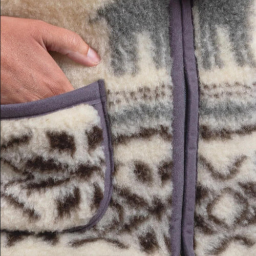 Gilet En Laine Mérinos Extra Chaud - Taille 4XL Unisexe - Couleur Gris/Blanc - Fait Main En Pologne - Neuf Avec étiquettes