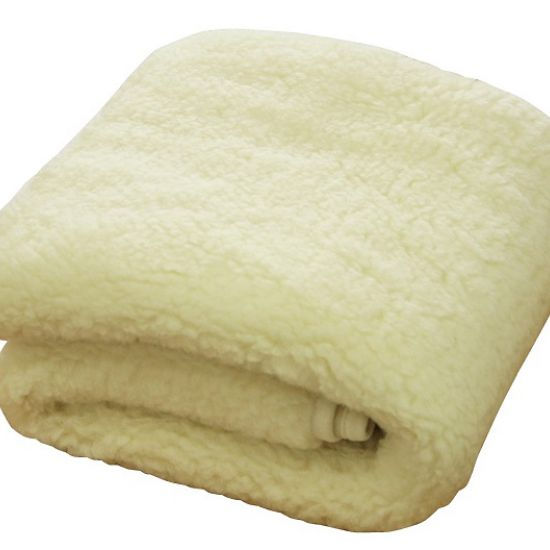 Miniature : couverture couette plaid wolldecke schurwolle merinos extra shaude hiver anti-transpiration blanc creme ecru