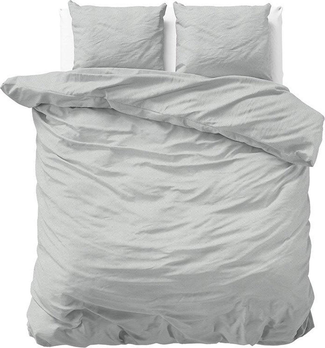 Parure de lit Flanelle Chaude Housse de couette Hiver 140x220 200x220 240x220 Taie oreiller Flanelle Coton Retro Cercles Gris