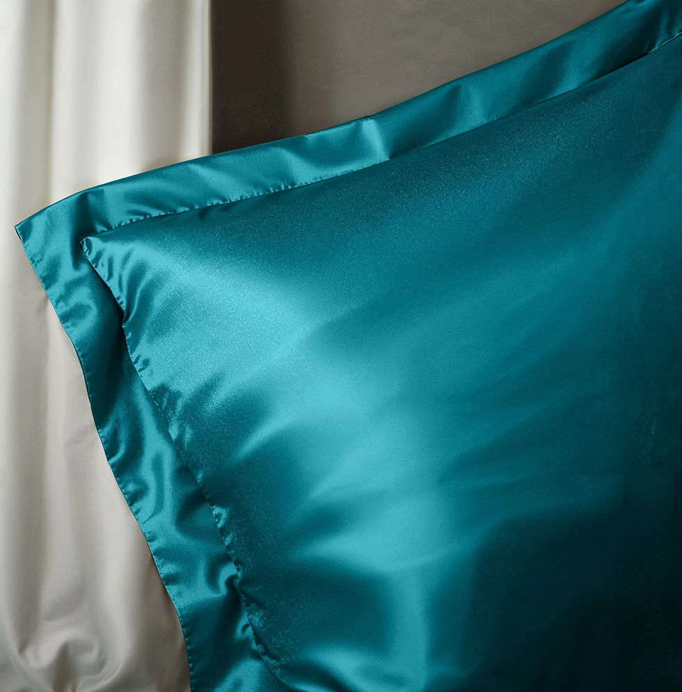 Miniatura: made in EU,Parure de lit, housse de couette,taies d'oreiller satin bleu pétrole140x220,200x220,240x220