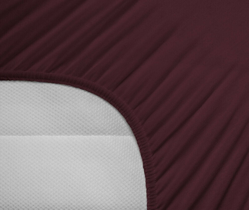 Miniature : Drap housse Drap de lit 100% Coton Double Jersey Oeko-Tex Bordeaux Made in EU