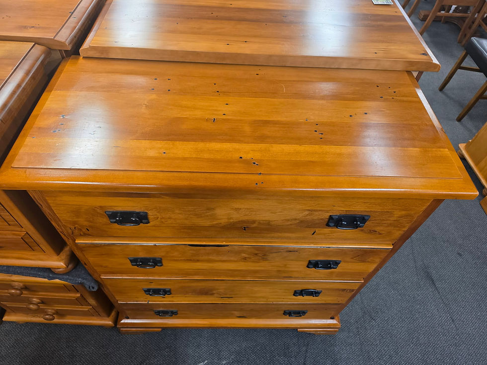Thumbnail: Woodpecker recycled rimu Governor 4 drawer tallboy!