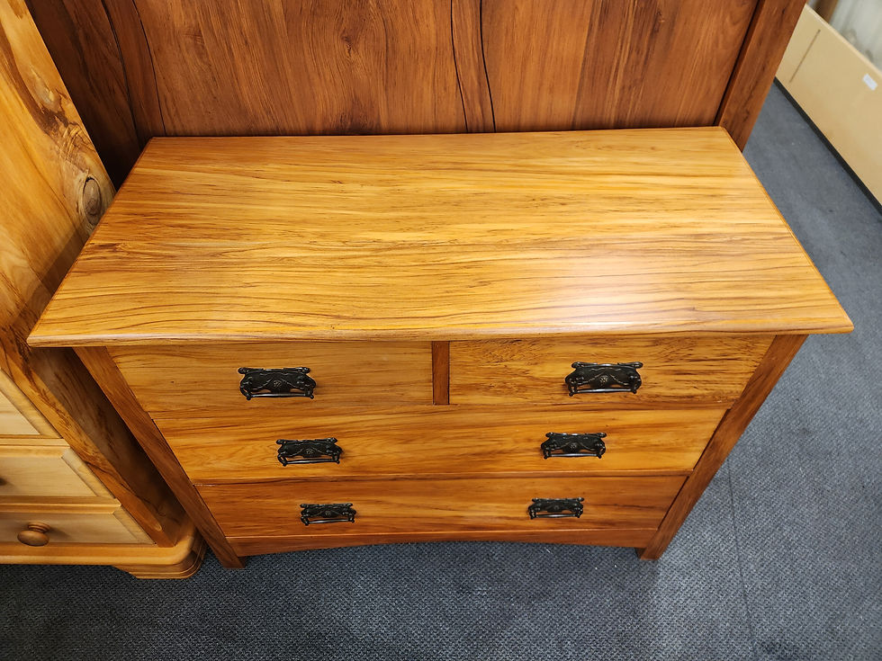 Thumbnail: 1940's design Rimu 4 Drawer Lowboy