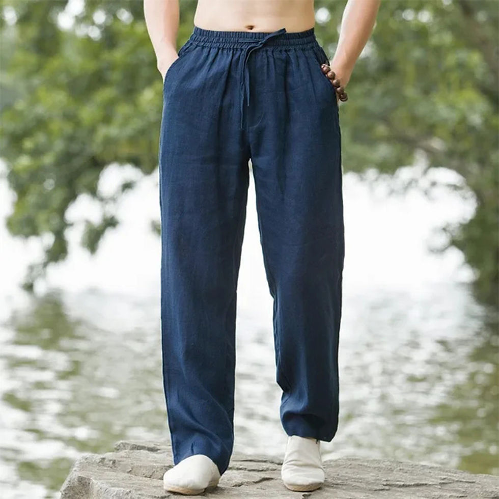 Thumbnail: Men's Beach Pants Joggers  Streetwear Cotton Linen Sweatpants Casual Pants