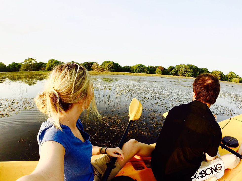 Kayaking at the Galkadawala Lake.