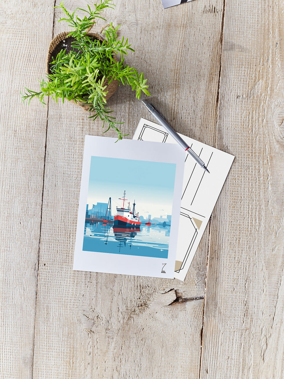 Thumbnail: Carte postale Reflets Marins 2