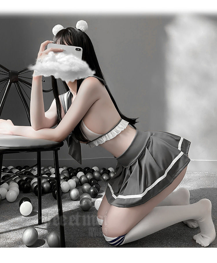 縮圖：D179 性感娇俏学妹分体套装JK制服短裙套装