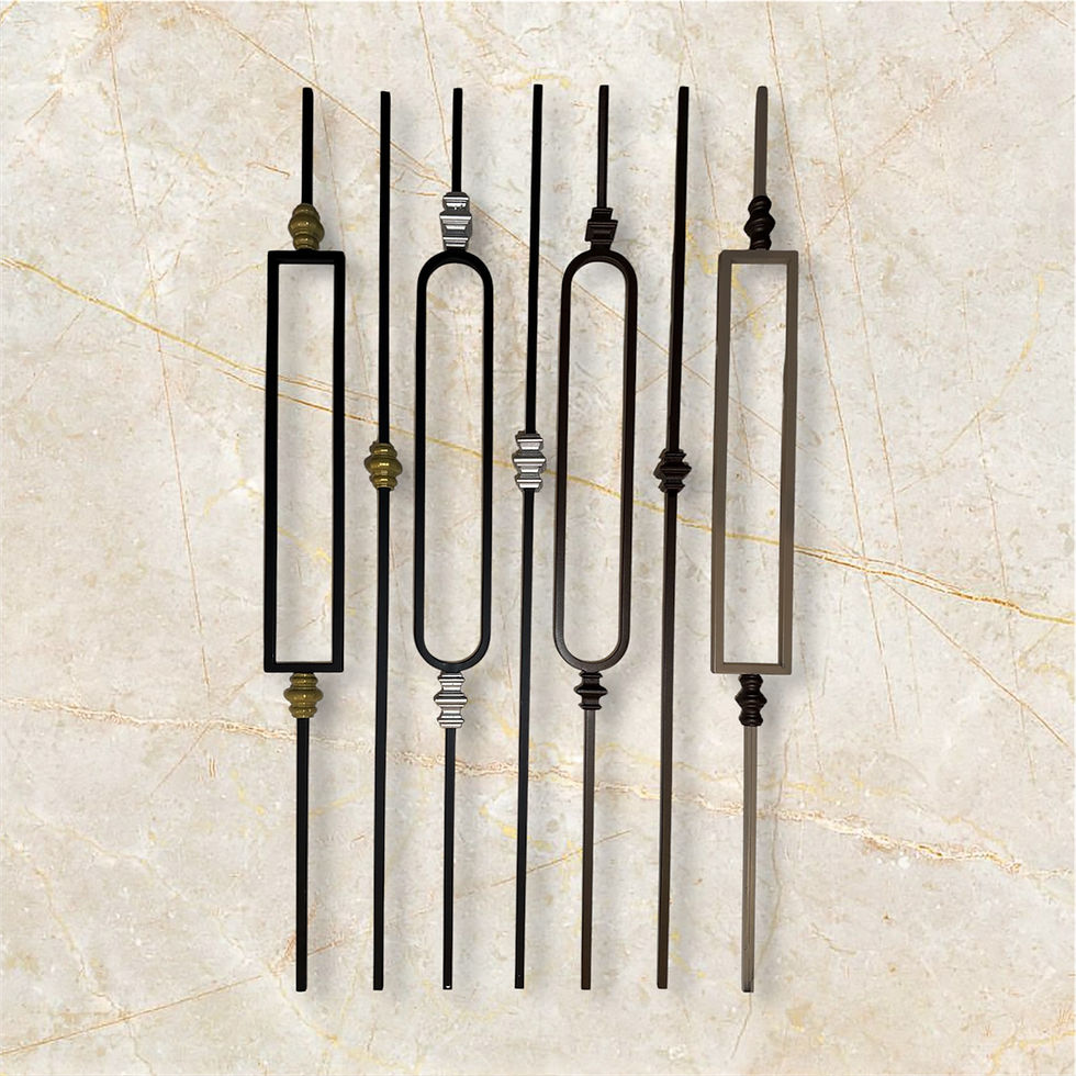 Thumbnail: Hollow Rectangle Bar With Decorative Knuckles