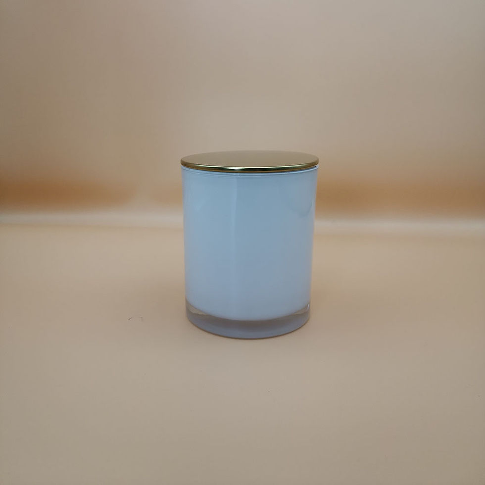Thumbnail: 12oz Gloss White Glass Jars with Glossy Thin Lids 48 in each
