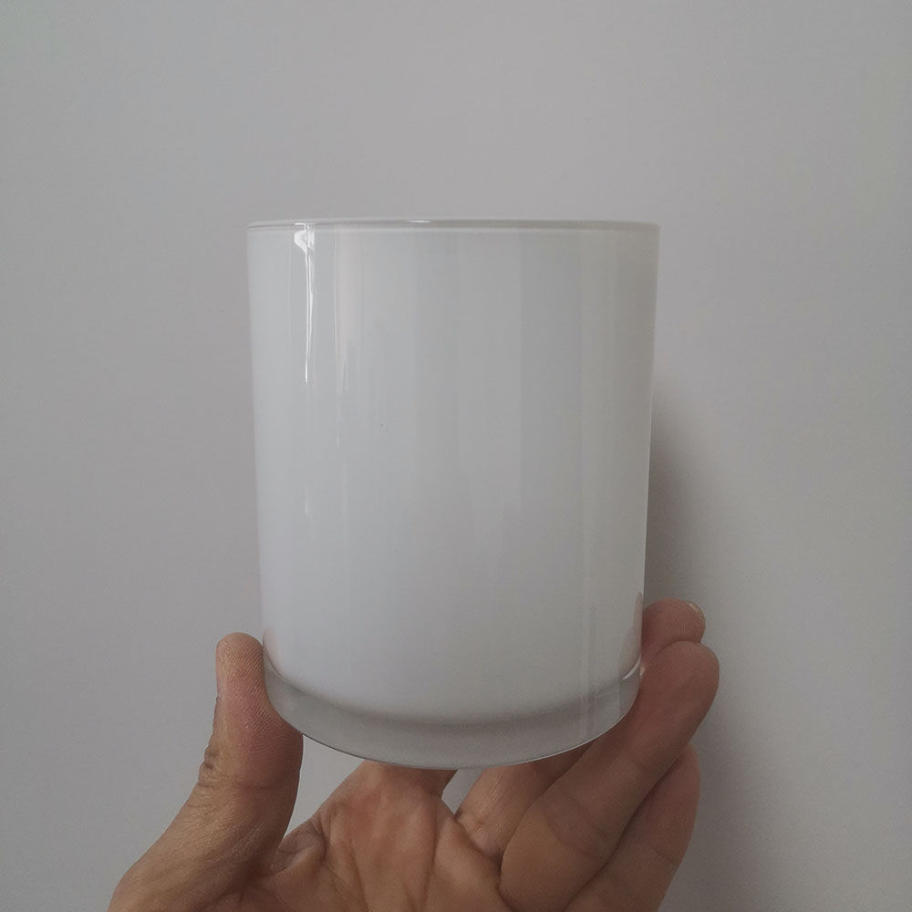 12oz Gloss White Glass Jars 48 in each