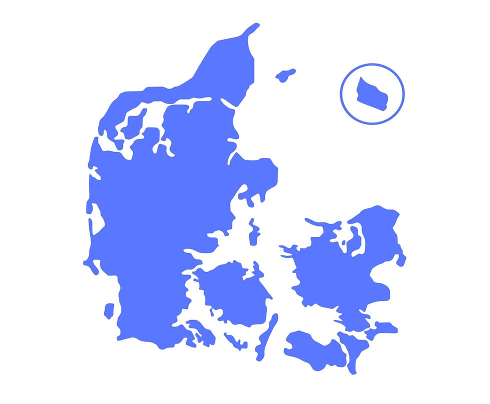 Miniaturebillede: Danmarks kort m. Bornholm Wallsticker