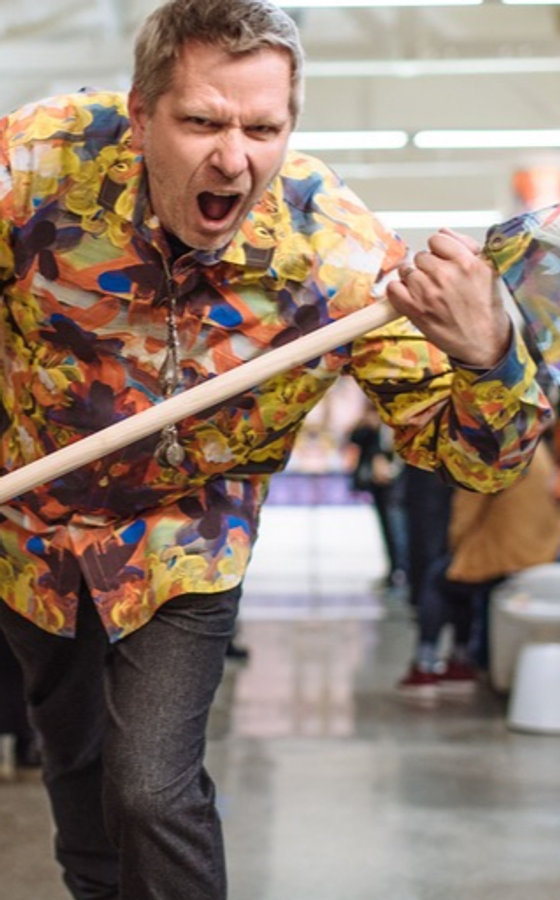 Apparel — man in printed jacket