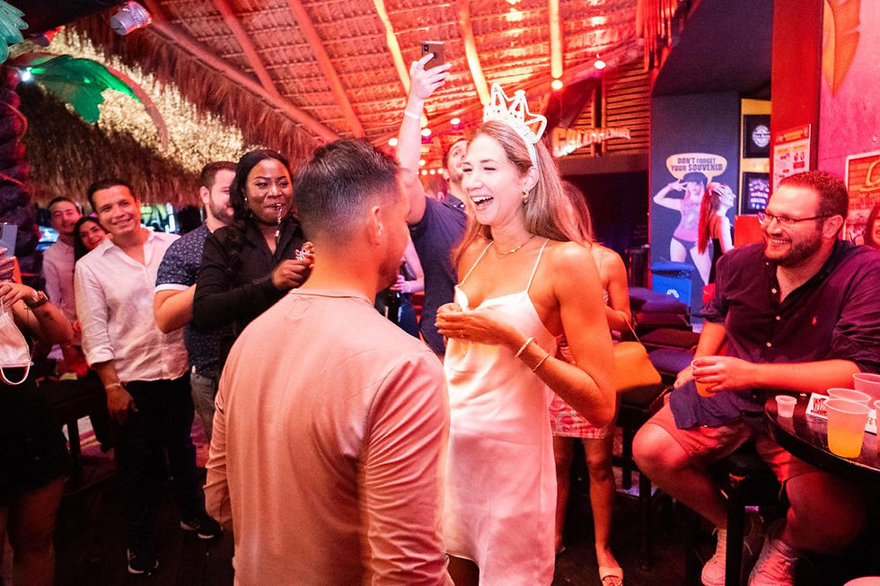 A woman enjoying her bachelorette party at Punta Cana with Party Bus Punta Cana