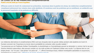 Interview du Dr. ERAUD pour Vie Saine et Zen : Le Covid-19 et les médecines complémentaires