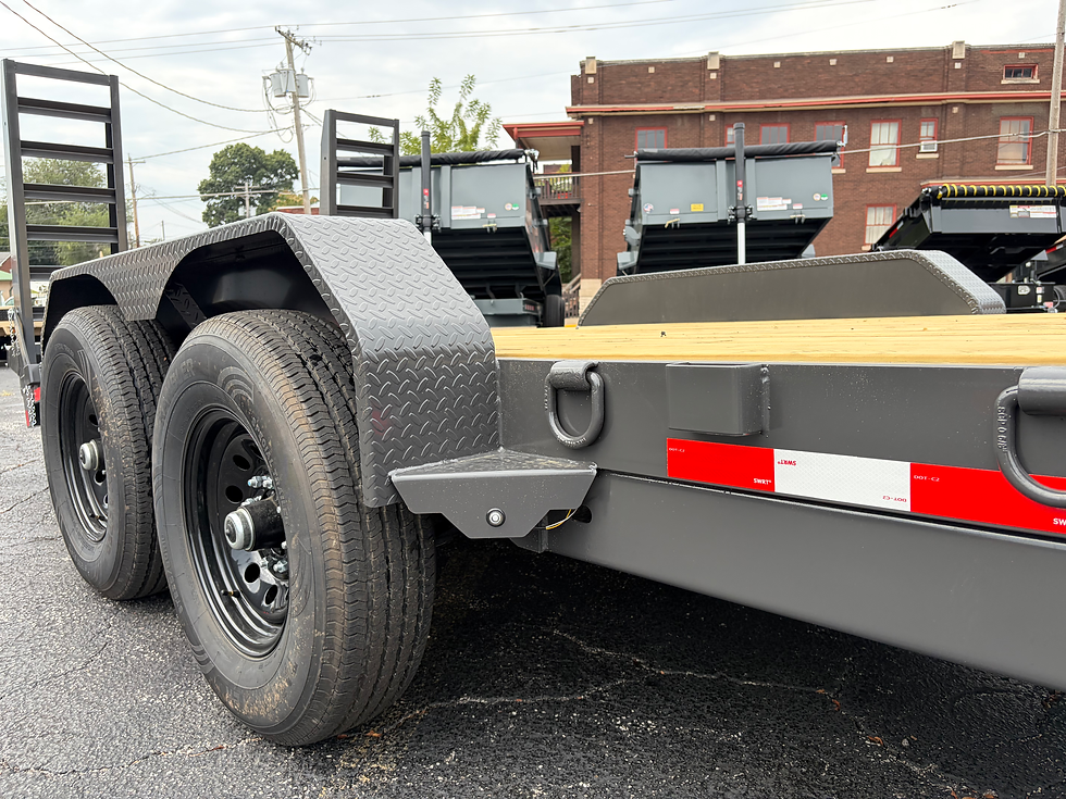 Thumbnail: Flatbed 82"x 20' Fold Up Ramps 14k Tandem Axle w/Toolbox HD (Heavy Dut