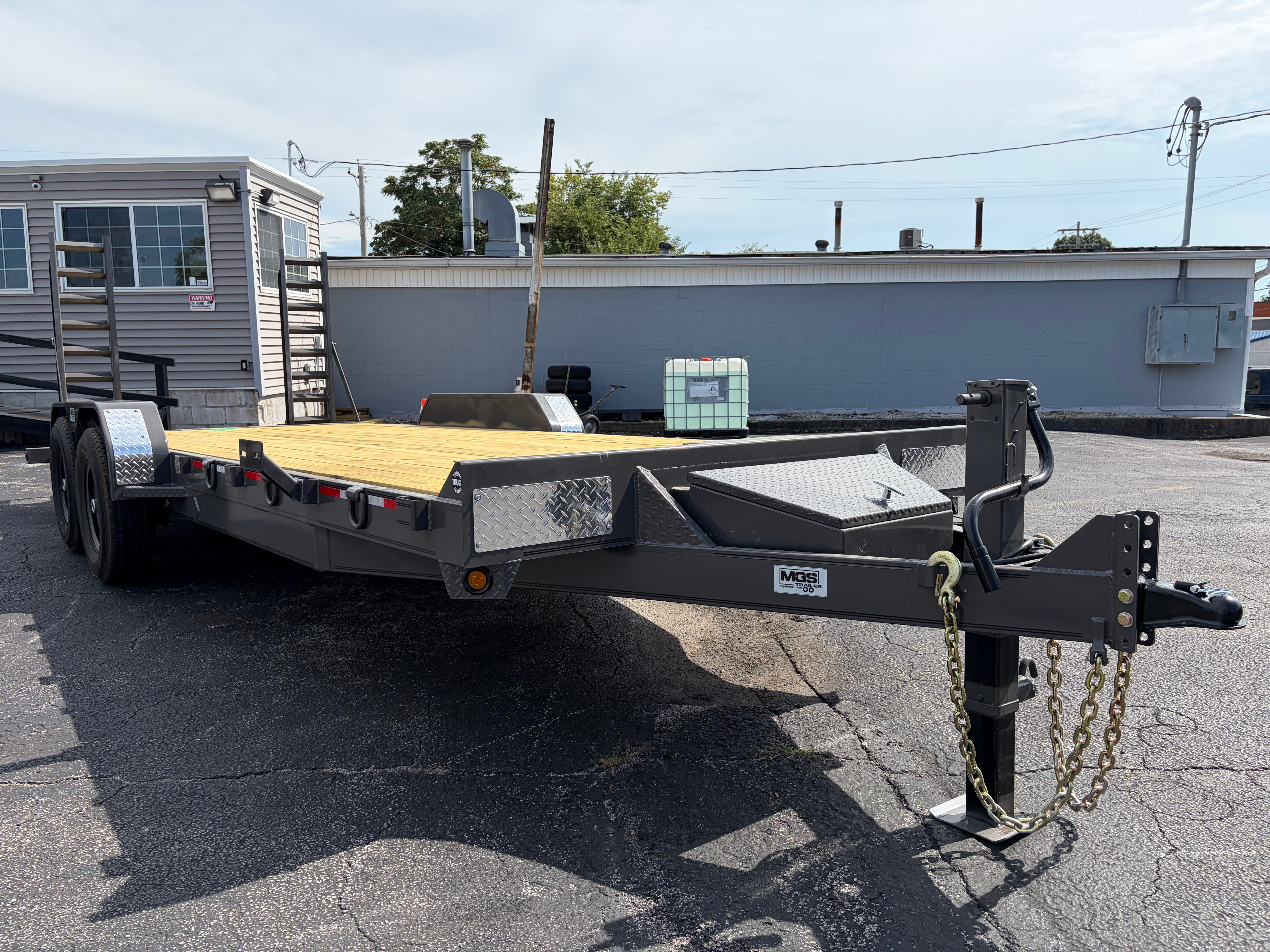 Flatbed 82"x 20' Fold Up Ramps 14k Tandem Axle w/Toolbox HD (Heavy Dut