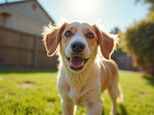 A Golden Retriever looking into the camera