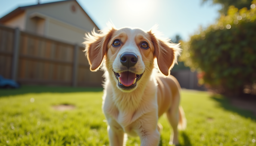 A Golden Retriever looking into the camera