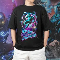 Superhero blue bug Blue Beetle T Shirt 1