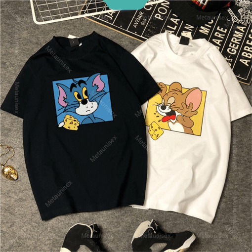 Kawaii Couple T Shirt Cat Tom Mouse Jerry Cute 1