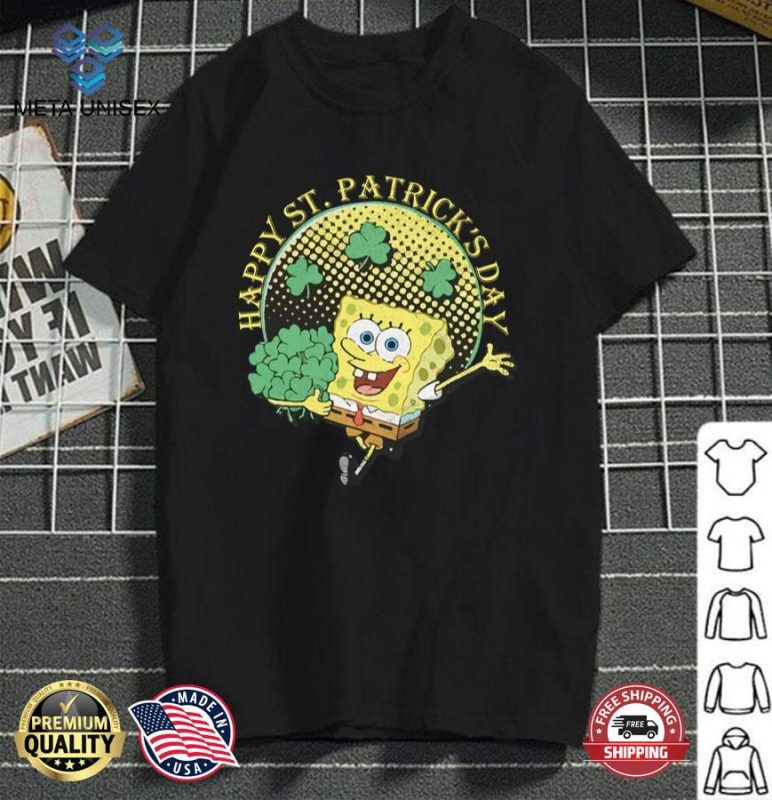 Spongebob2BSt.2BPatricks2Bday2BHappy2BSt.2BPatricks2BDay2BSquarepants2BEssential2BT Shirt 1 Basic2BLine hDsCN