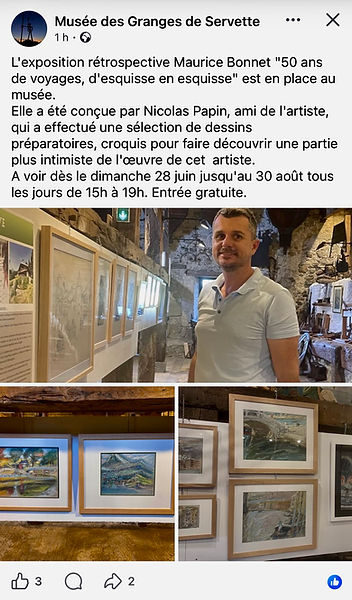 Publication Facebook Musée Granges de Servette
