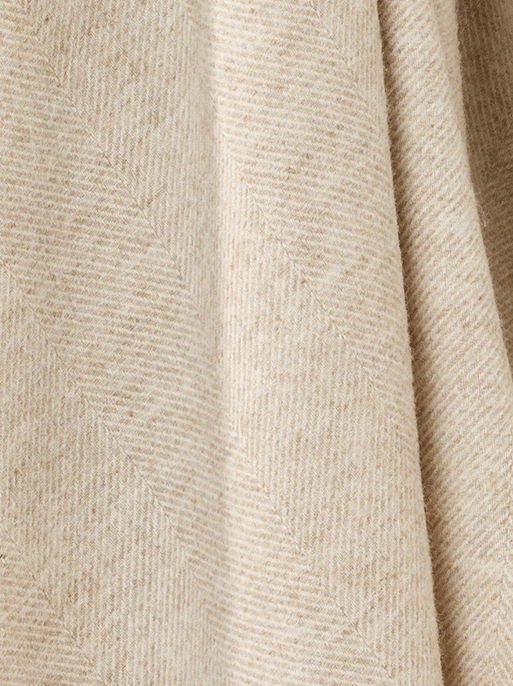 Miniature : Plaid en pure laine - détail du motif blanc cassé "Herringbone Natural"