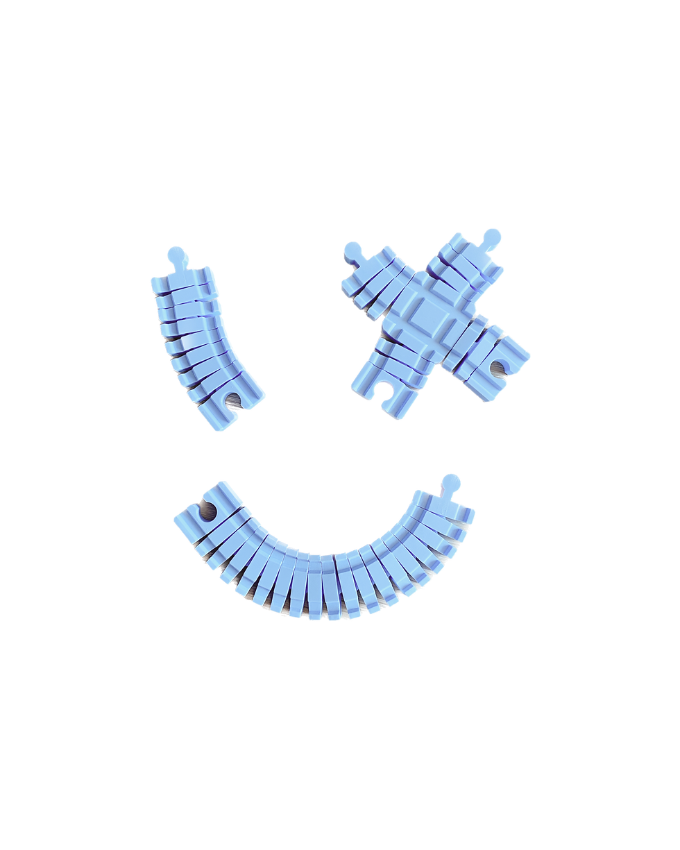 CONTENU KIT 3 RAILS BLEUS