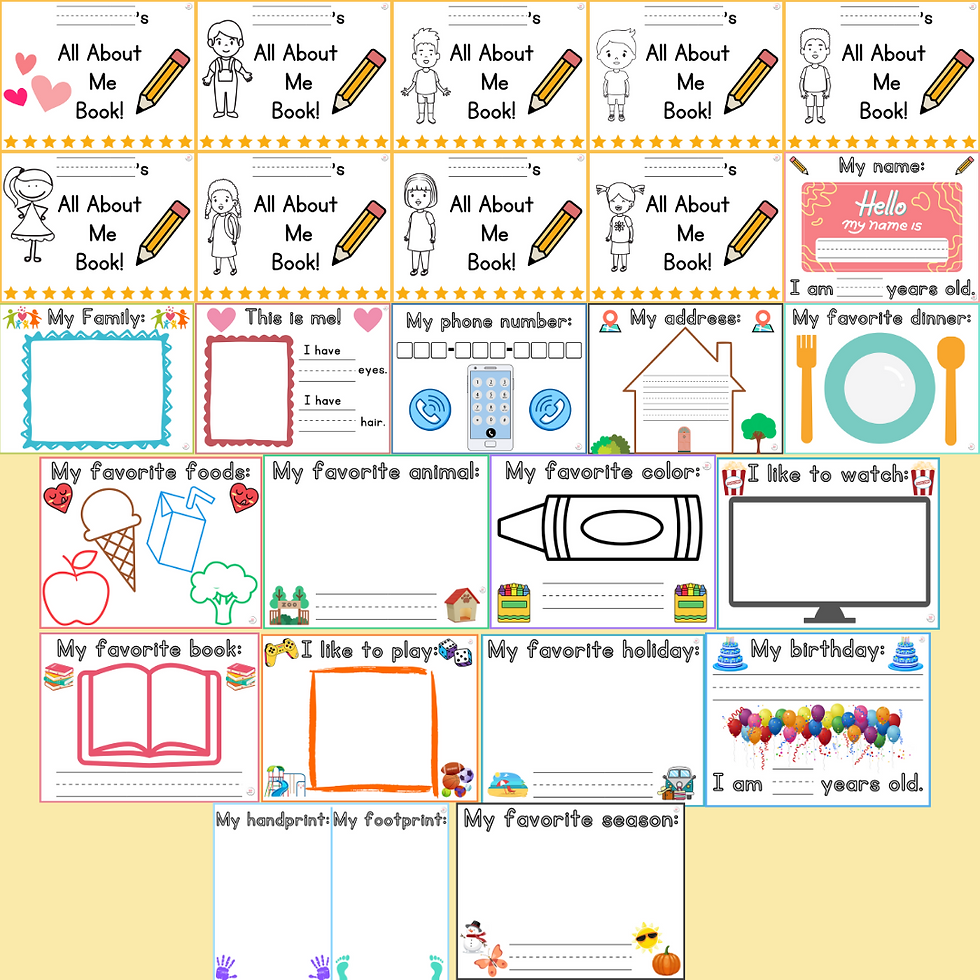 Thumbnail: All About Me Book, Back to School