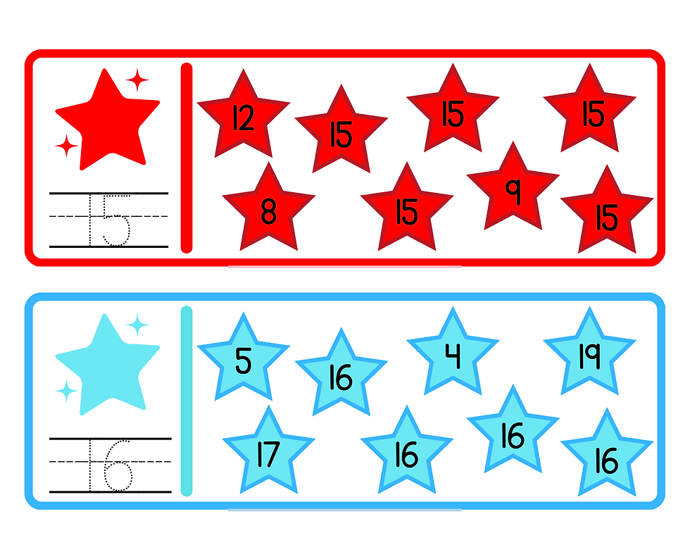 Thumbnail: Math Centers, Stars, Number Flashcards