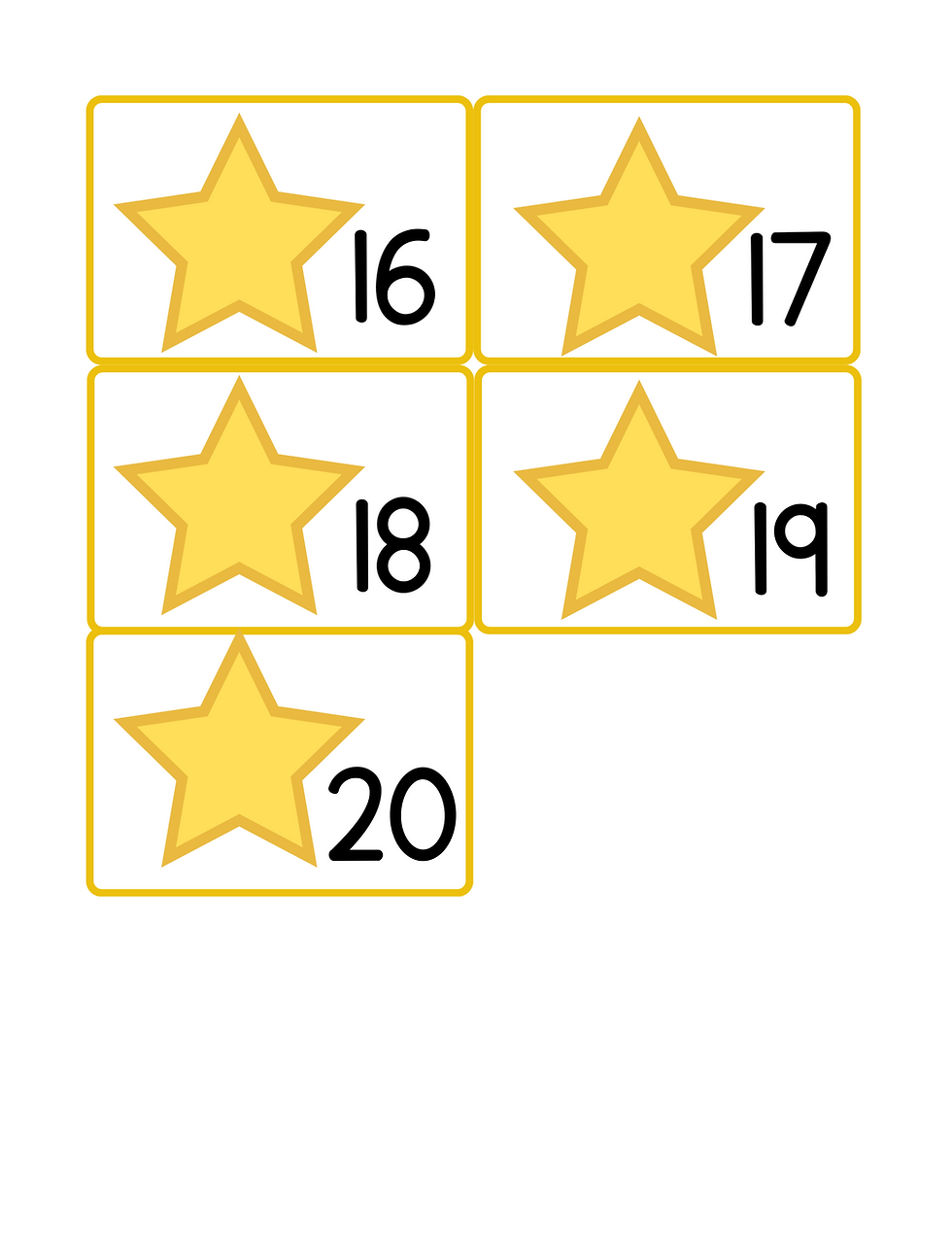 Thumbnail: Math Centers, Stars, Number Flashcards