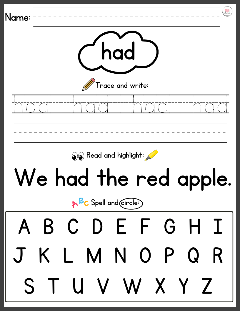 Thumbnail: Sight Word Worksheets