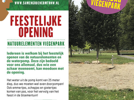 24 september: Feestelijke opening van de natuurelementen in het Viegenpark