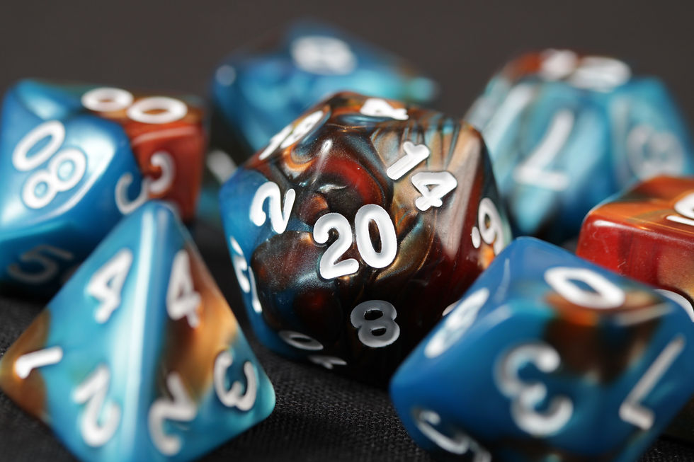 Thumbnail: Turquoise-Copper Marbled Resin Dice Set